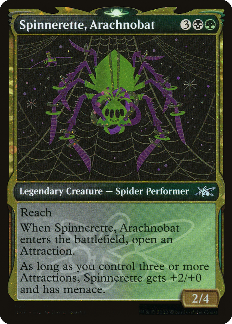 Spinnerette, Arachnobat (Showcase) (Galaxy Foil) (UNF-522) - Unfinity: (Showcase) Foil