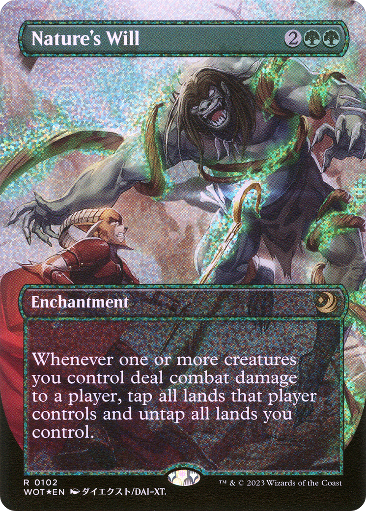 Nature's Will (Anime Borderless) (Confetti Foil) (WOT-102) - Wilds of Eldraine: Enchanting Tales (Borderless) Foil
