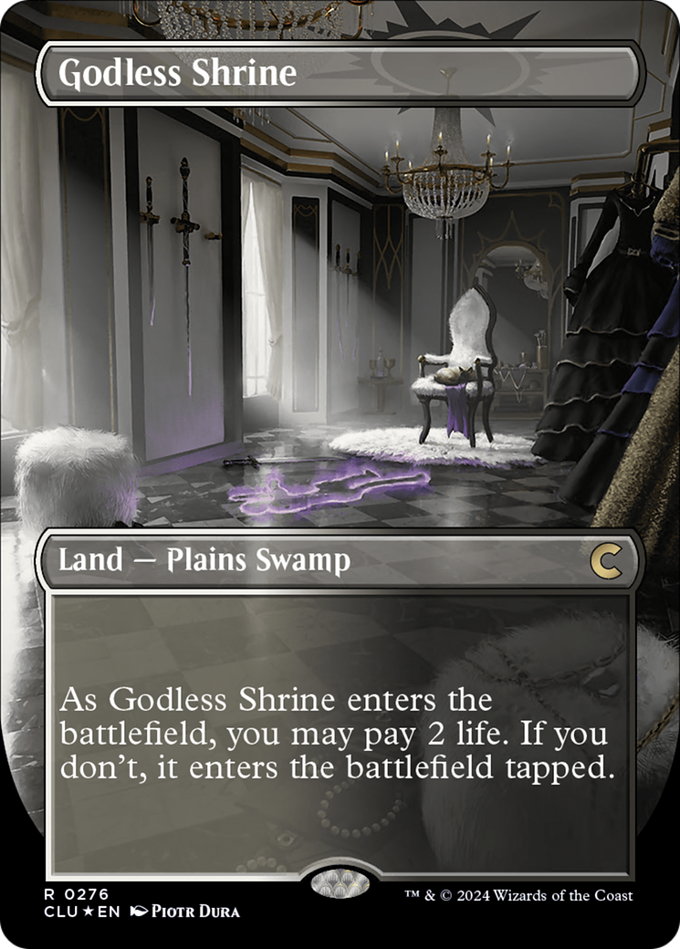 Godless Shrine (Borderless) (CLU-276) - Ravnica: Clue Edition (Borderless) Foil