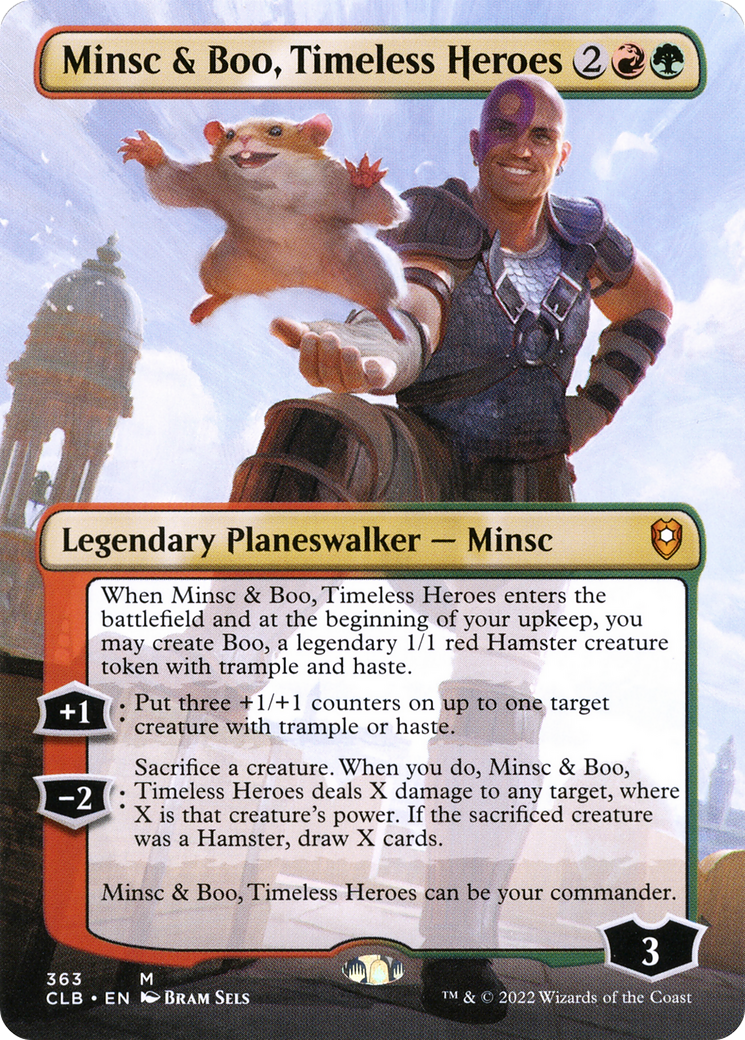 Minsc & Boo, Timeless Heroes (Borderless) (CLB-363) - Commander Legends: Battle for Baldur's Gate (Borderless) Foil