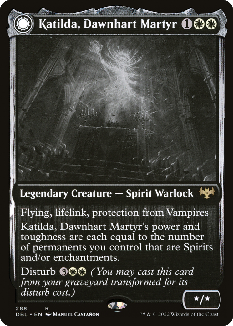 Katilda, Dawnhart Martyr (DBL-288) - Innistrad: Double Feature: (Double Faced Transform) Foil