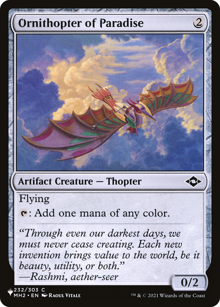 Ornithopter of Paradise (LIST-232/303) - The List