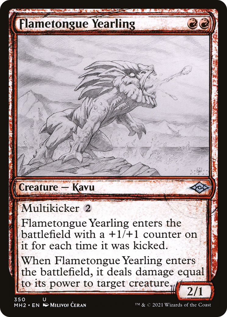 Flametongue Yearling (Showcase) (MH2-350) - Modern Horizons 2: (Showcase)