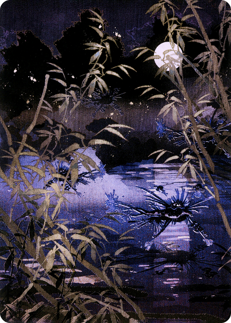 Swamp // Swamp (ANEO-081) - Neon Dynasty Art Series (Borderless) Foil