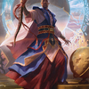 Teferi, Who Slows the Sunset // Teferi, Who Slows the Sunset (AMID-010) - Midnight Hunt Art Series (Borderless) Foil