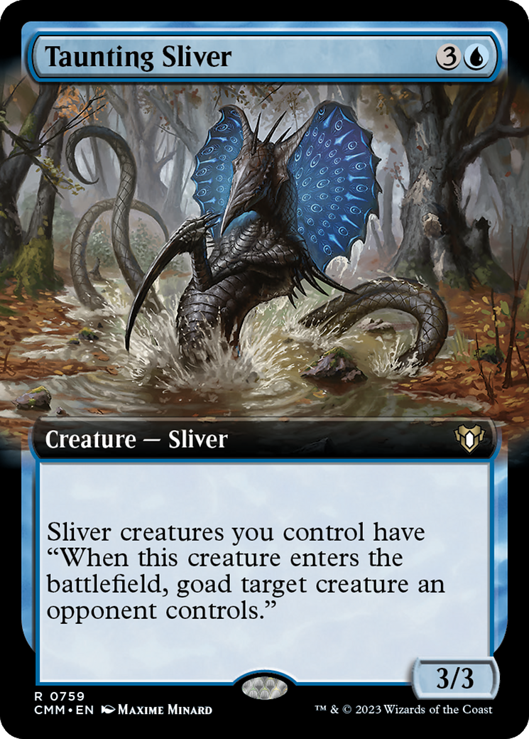 Taunting Sliver (Extended Art) (CMM-759) - Commander Masters: (Extended Art) Foil