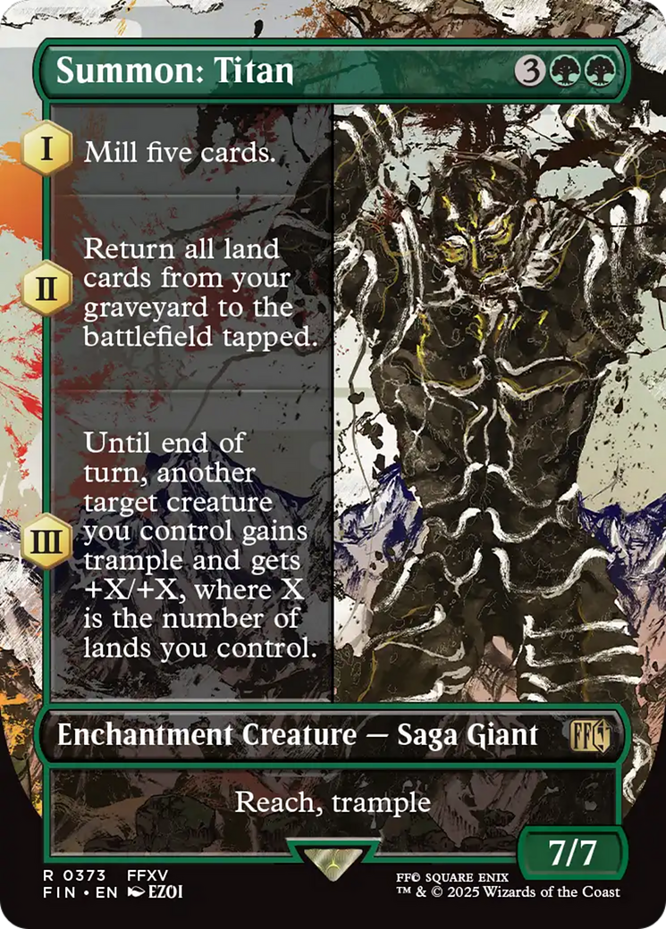 Summon: Titan (Borderless) (FIN-373) - FINAL FANTASY: (enchantment) (Borderless) Foil