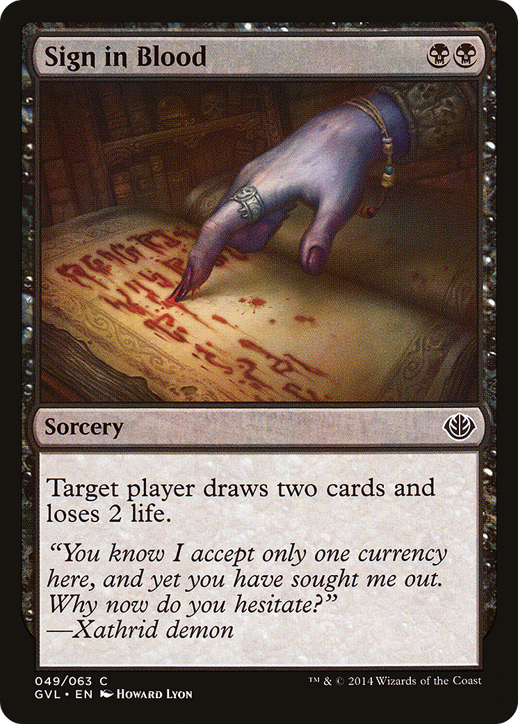 Sign in Blood (DD3-) - Duel Decks Anthology: Garruk vs. Liliana