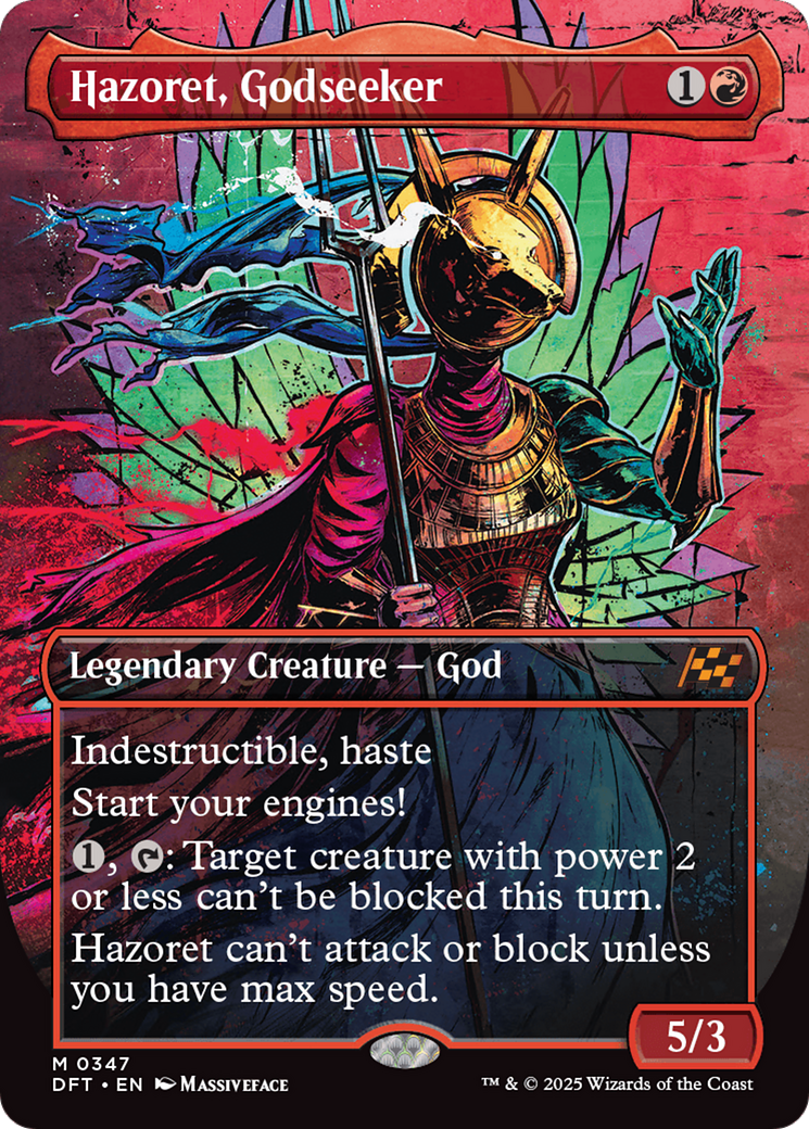 Hazoret, Godseeker (Borderless) (DFT-347) - Aetherdrift (Borderless) Foil