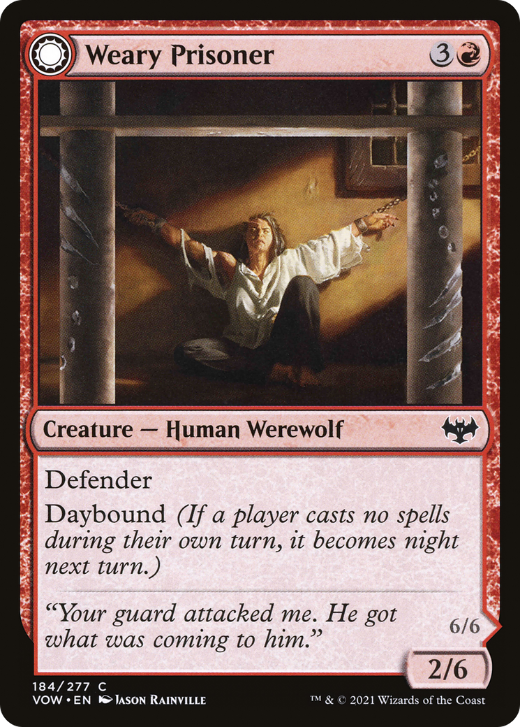 Weary Prisoner (VOW-184) - Innistrad: Crimson Vow: (Double Faced Transform)