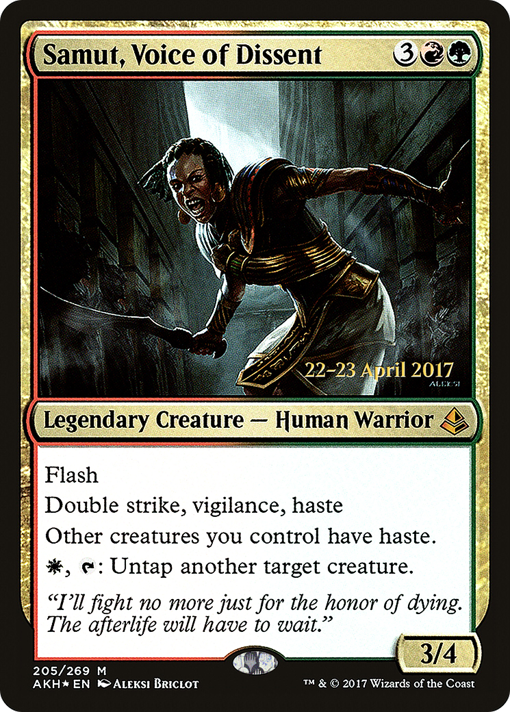 Samut, Voice of Dissent (PRE-205) - Amonkhet Promos Foil