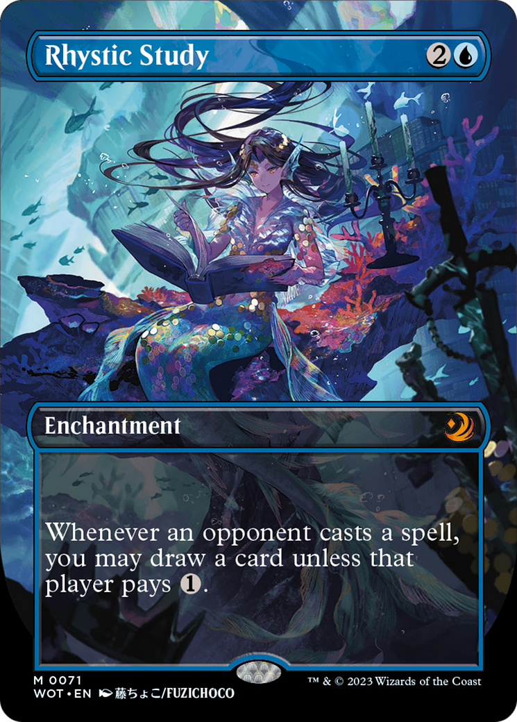 Rhystic Study (Anime Borderless) (WOT-071) - Wilds of Eldraine: Enchanting Tales (Borderless) Foil