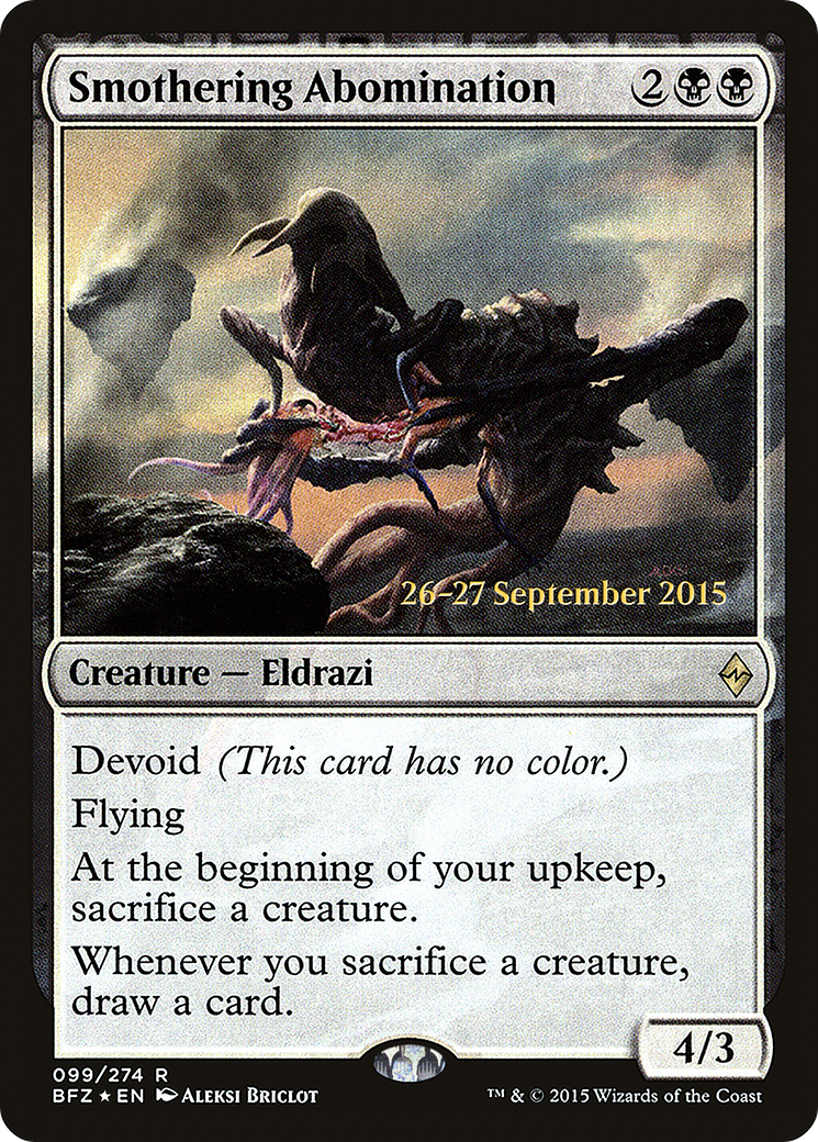 Smothering Abomination (PRE-099) - Battle for Zendikar Promos: (devoid) Foil