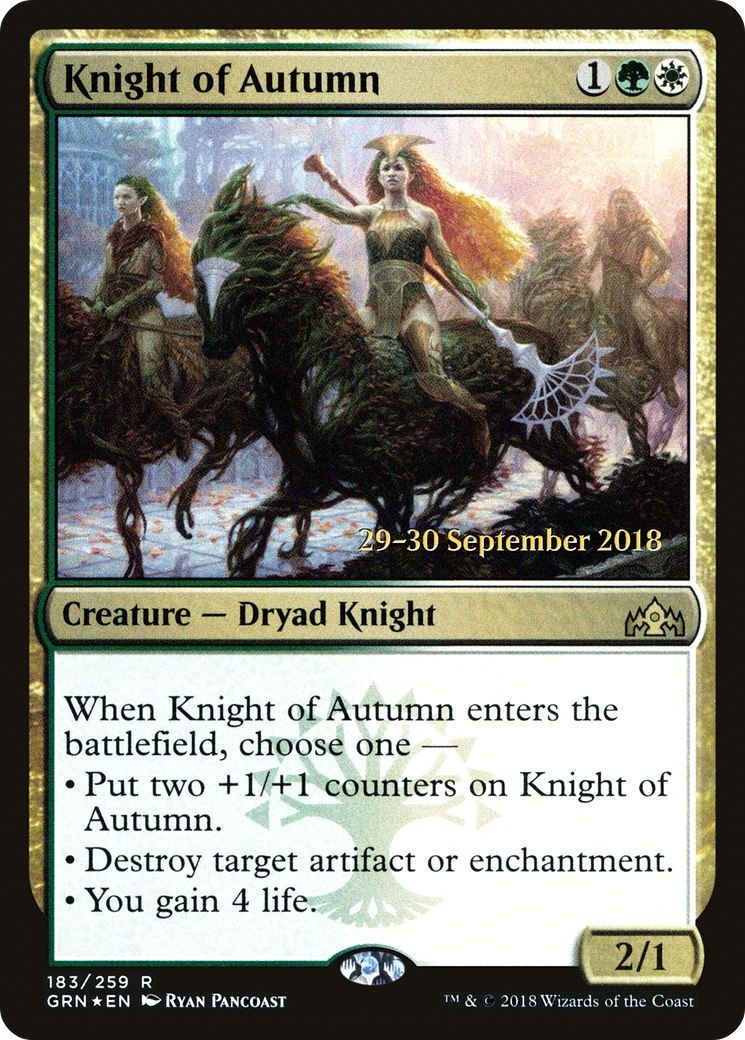 Knight of Autumn (PRE-183) - Guilds of Ravnica Promos Foil