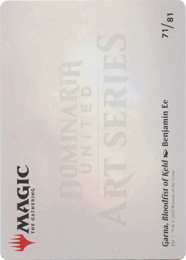 Garna, Bloodfist of Keld // Garna, Bloodfist of Keld (ADMU-071) - Dominaria United Art Series (Borderless) Foil