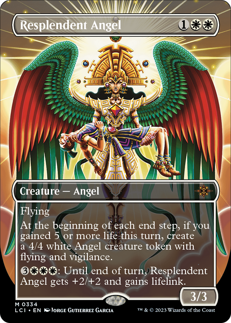 Resplendent Angel (Borderless) (LCI-334) - The Lost Caverns of Ixalan (Borderless) Foil