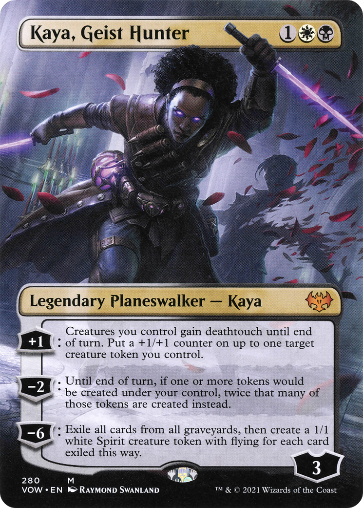 Kaya, Geist Hunter (Borderless) (VOW-280) - Innistrad: Crimson Vow (Borderless) Foil
