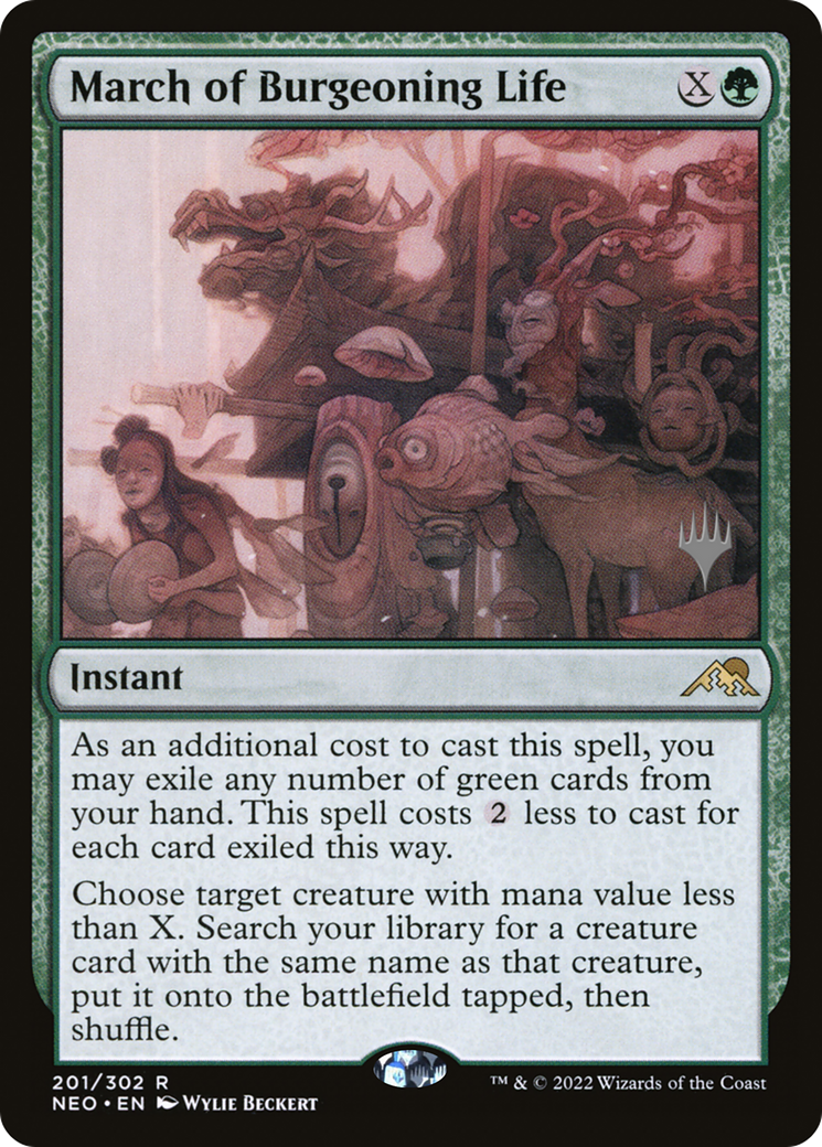 March of Burgeoning Life (PPNEO-201) - Kamigawa: Neon Dynasty Promos