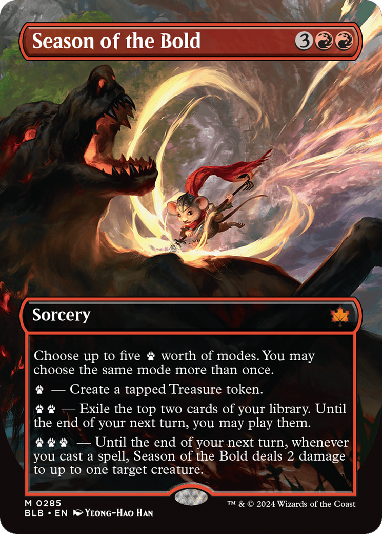 Season of the Bold (Borderless) (BLB-285) - Bloomburrow: (Showcase) (Borderless) Foil