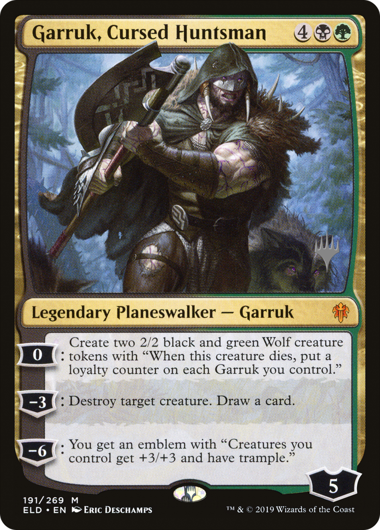 Garruk, Cursed Huntsman (PPELD-191) - Throne of Eldraine Promos Foil