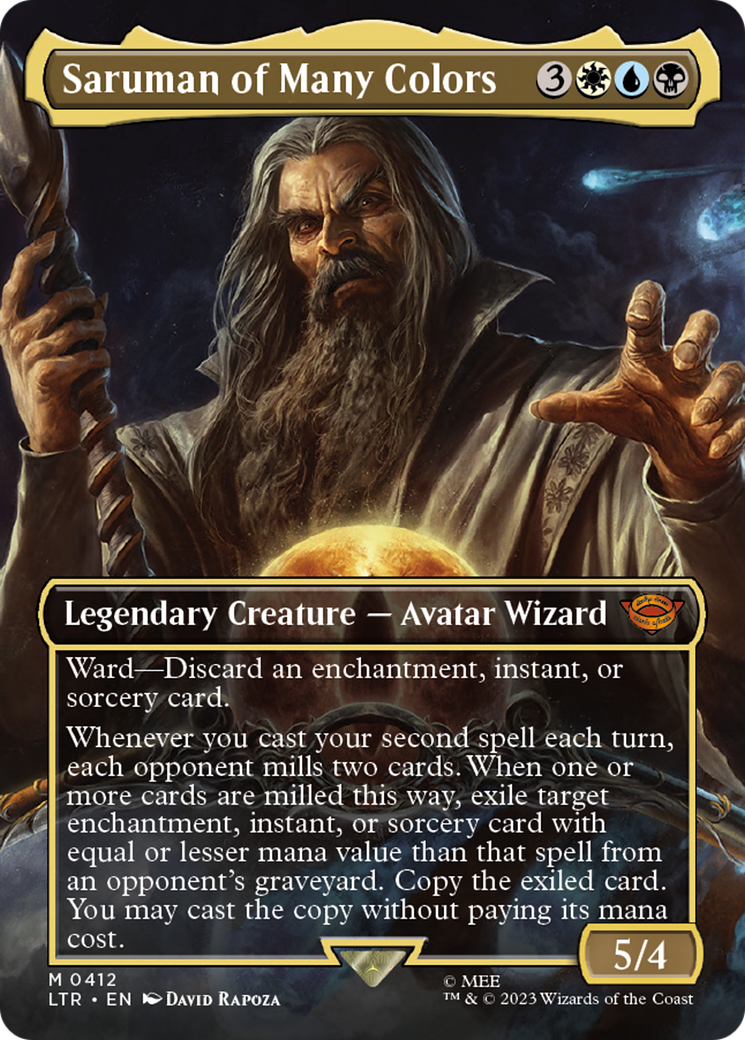 Saruman of Many Colors (Borderless) (LTR-412) - The Lord of the Rings: Tales of Middle-earth (Borderless) Foil