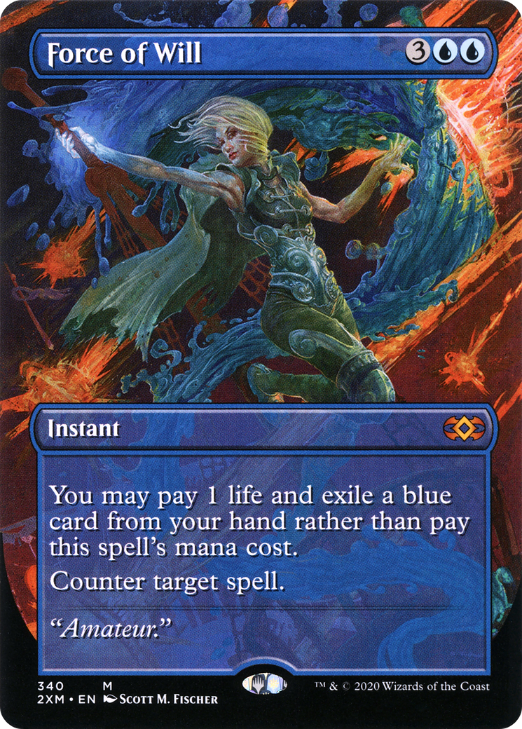 Force of Will (Borderless) (2XM-340) - Double Masters (Borderless)