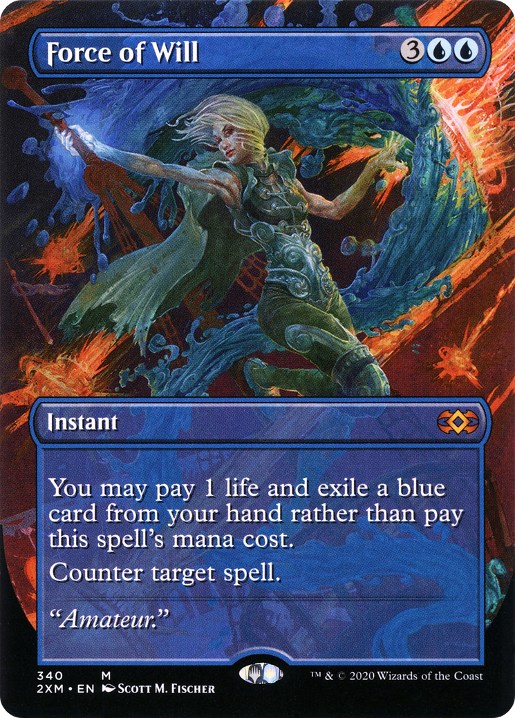 Force of Will (Borderless) (2XM-340) - Double Masters (Borderless) Foil