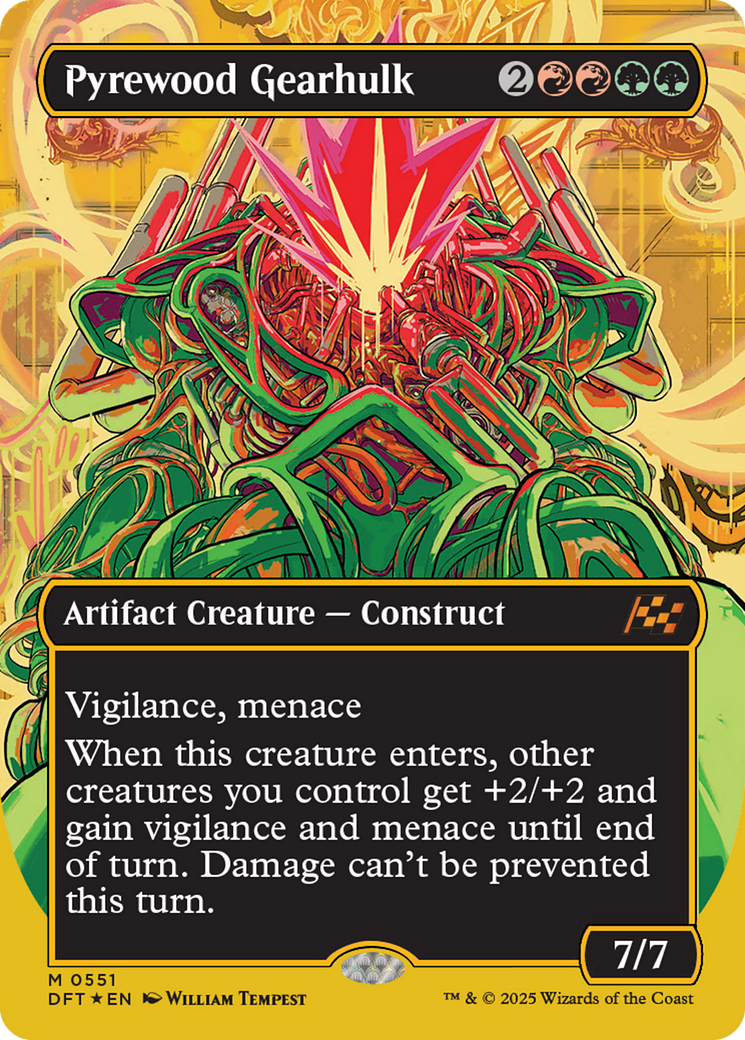 Pyrewood Gearhulk (Borderless) (First-Place Foil) (DFT-551) - Aetherdrift (Borderless) Foil