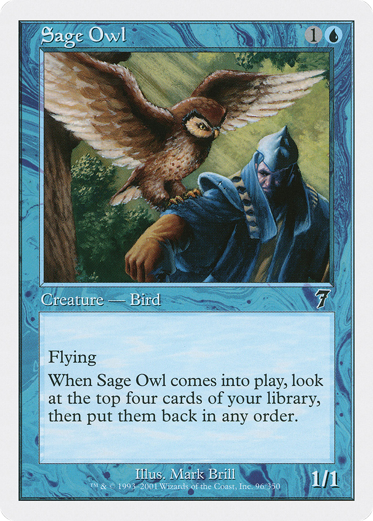 Sage Owl (7ED-096) - 7th Edition Foil
