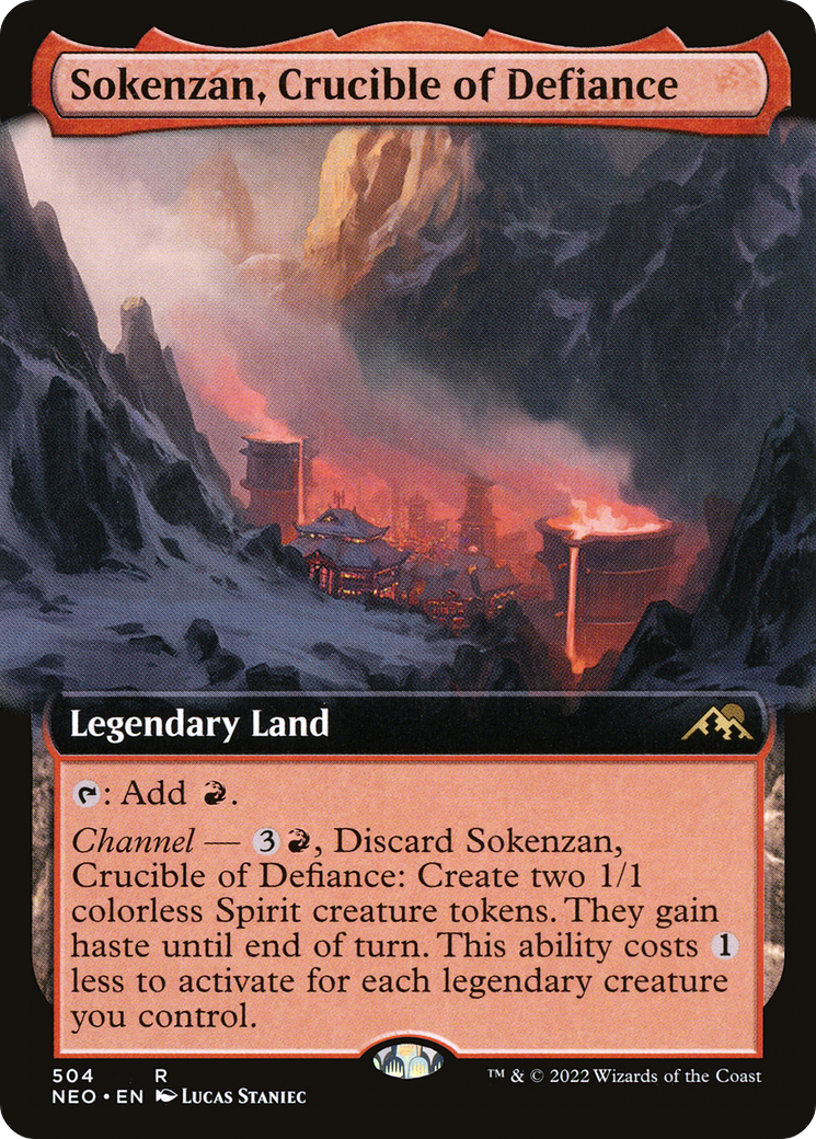 Sokenzan, Crucible of Defiance (Extended Art) (NEO-504) - Kamigawa: Neon Dynasty: (Extended Art) Foil