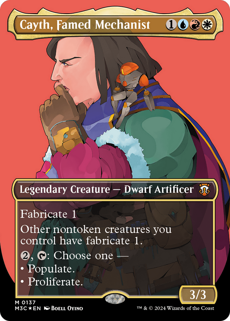 Cayth, Famed Mechanist (Borderless) (Ripple Foil) (M3C-137) - Modern Horizons 3 Commander (Borderless) Foil
