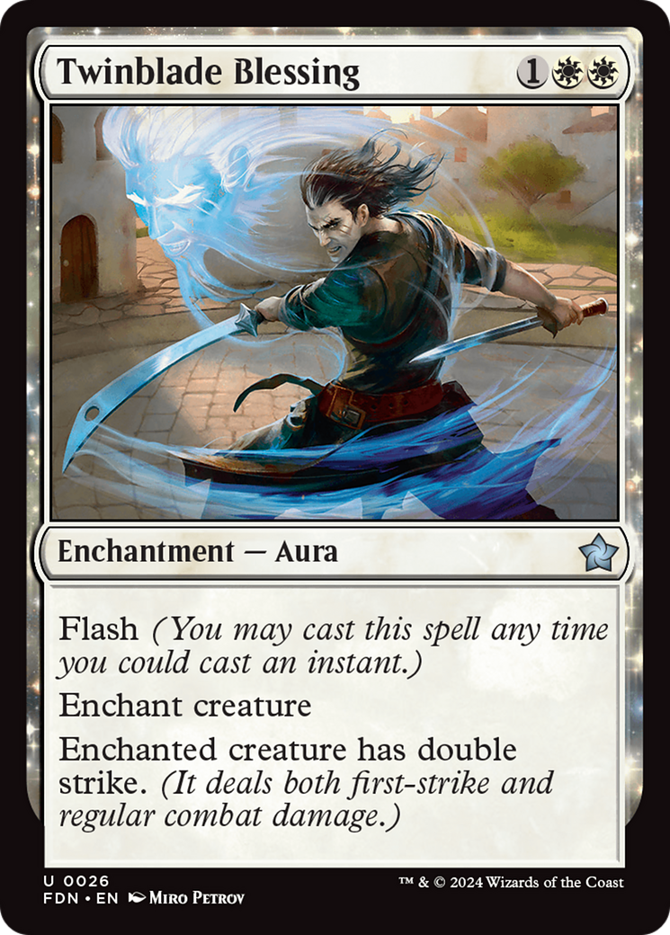 Twinblade Blessing (FDN-026) - Foundations: (enchantment)