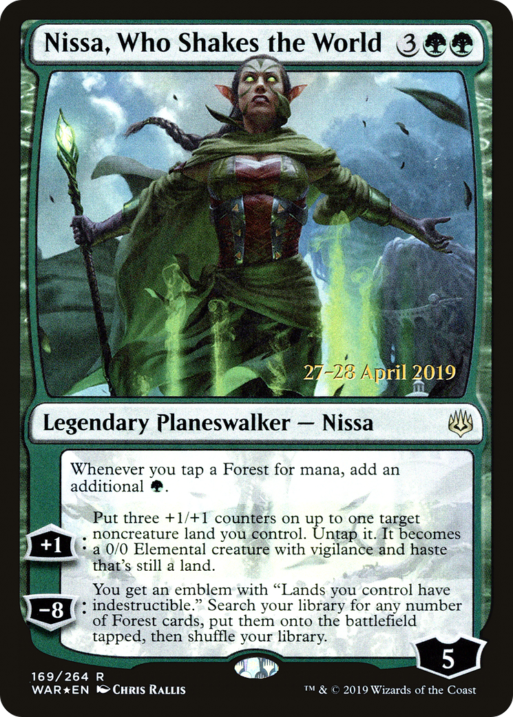 Nissa, Who Shakes the World (PRE-169) - War of the Spark Promos Foil