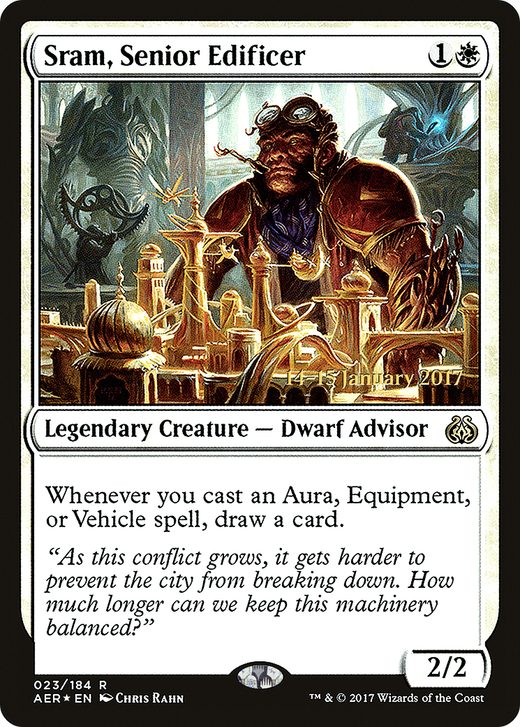 Sram, Senior Edificer (PRE-023) - Aether Revolt Promos Foil