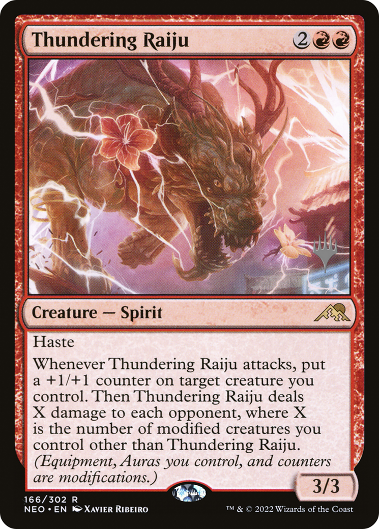 Thundering Raiju (PPNEO-166) - Kamigawa: Neon Dynasty Promos