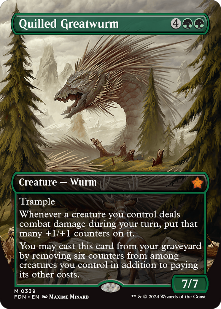 Quilled Greatwurm (Borderless) (FDN-339) - Foundations (Borderless)