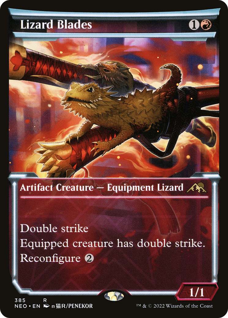Lizard Blades (Showcase) (NEO-385) - Kamigawa: Neon Dynasty: (Showcase)