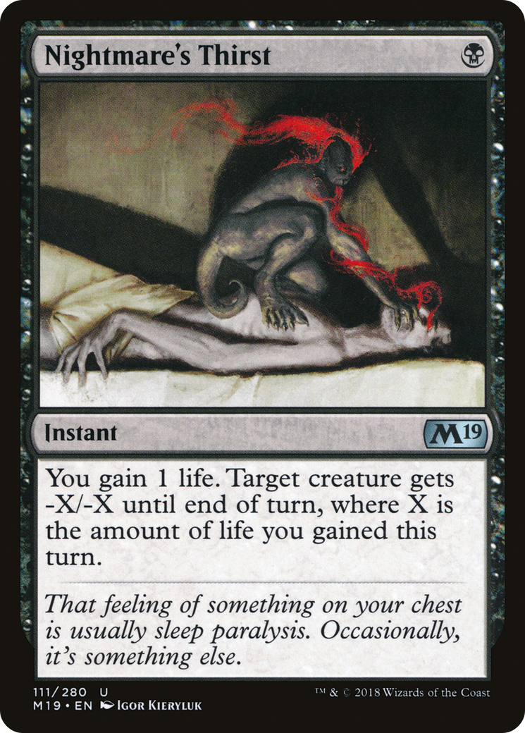 Nightmare's Thirst (M19-111) - Core Set 2019 Foil