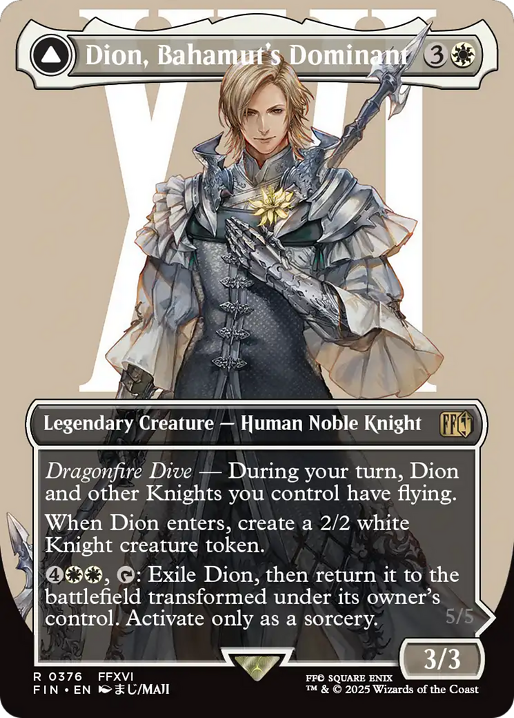 Dion, Bahamut's Dominant (Borderless) (FIN-376) - FINAL FANTASY: (enchantment) (Borderless)