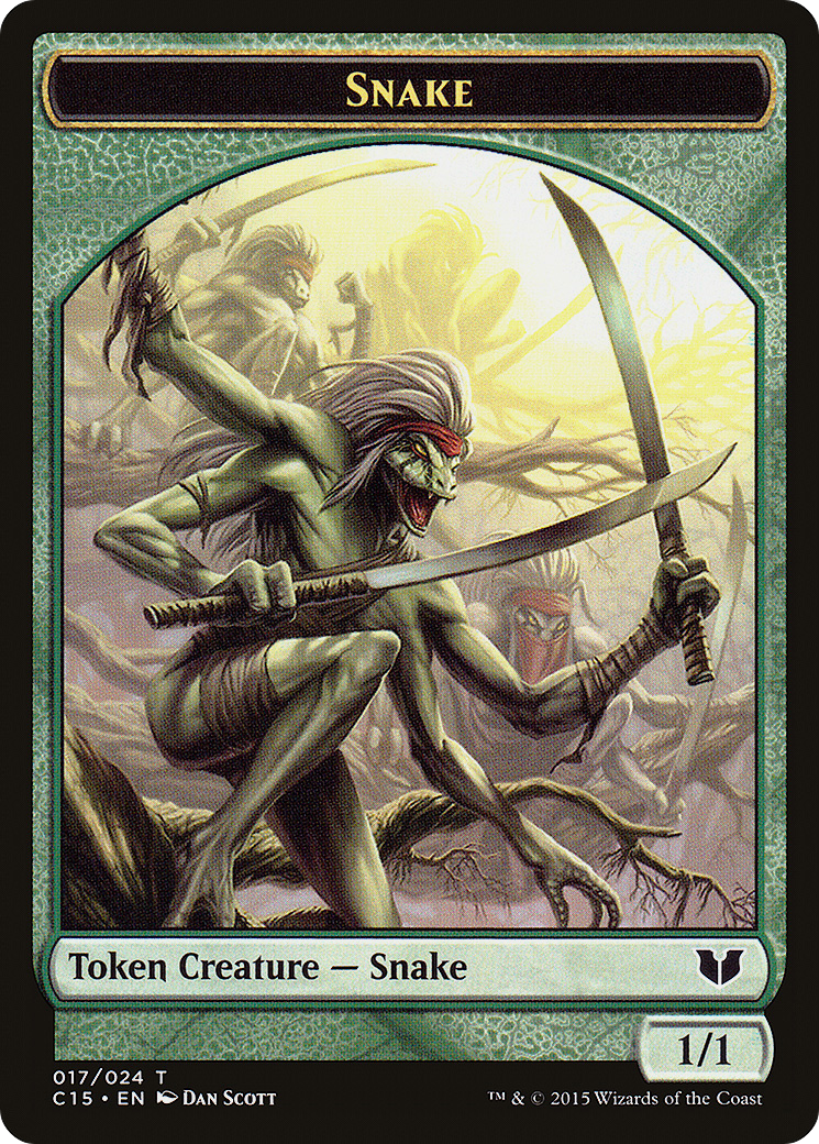 Snake (017) // Saproling Double-Sided Token (C15-17 // 16) - Commander 2015 Tokens
