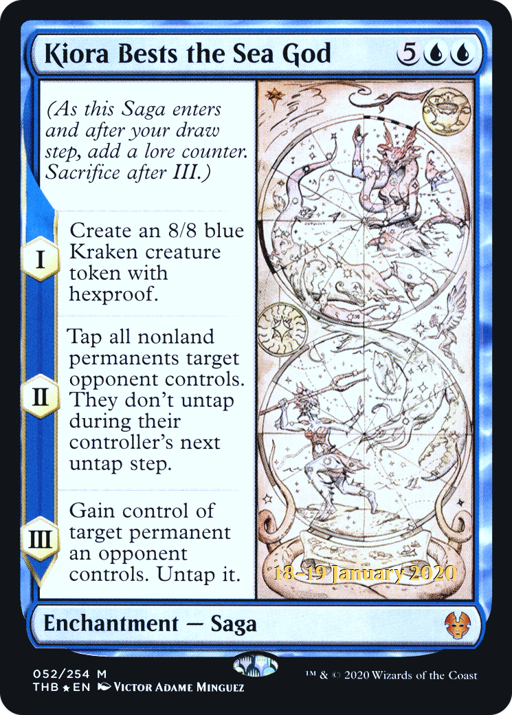 Kiora Bests the Sea God (PRE-052) - Theros Beyond Death Promos Foil