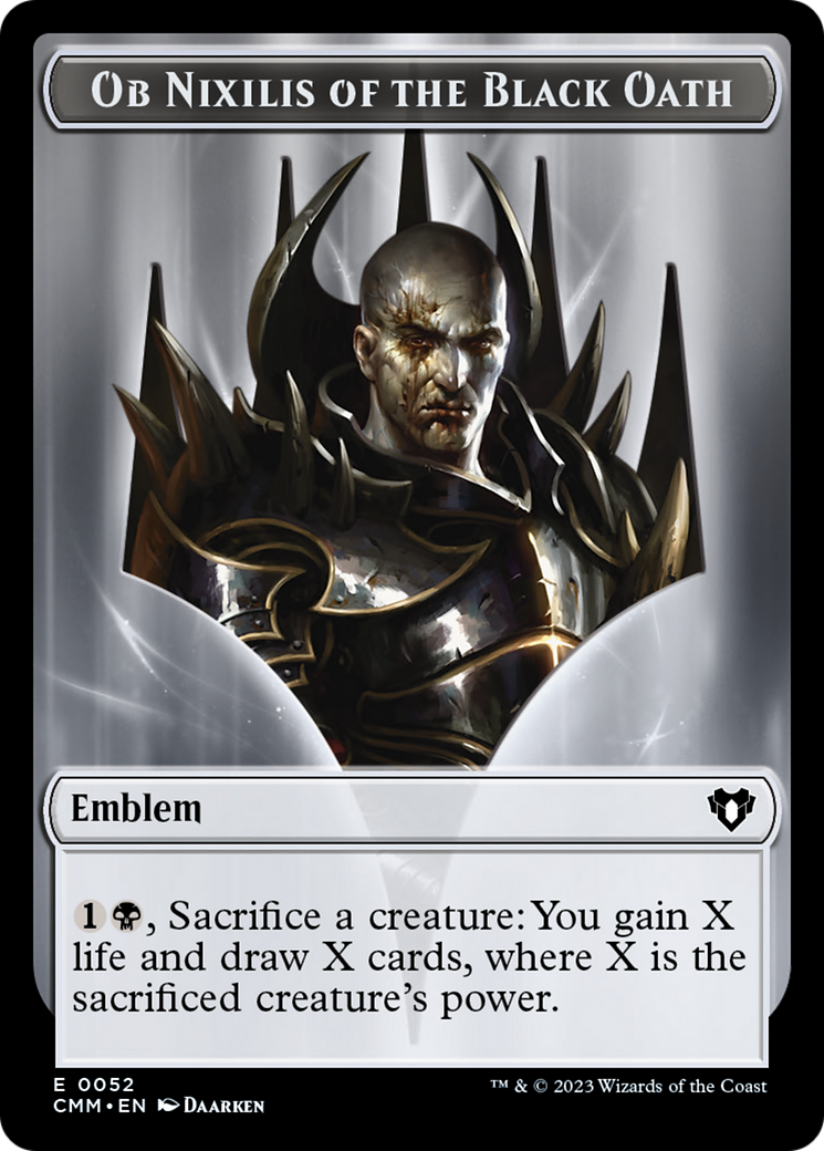 Ob Nixilis of the Black Oath Emblem (TCMM-052) - Commander Masters Tokens Foil