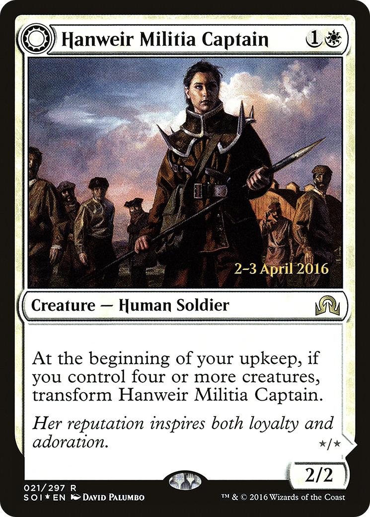 Hanweir Militia Captain (PRE-021) - Shadows over Innistrad Promos: (Double Faced Transform) Foil