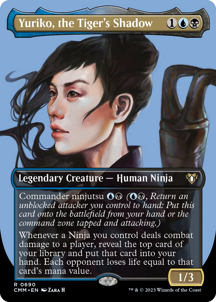 Yuriko, the Tiger's Shadow (Borderless) (CMM-690) - Commander Masters (Borderless) Foil