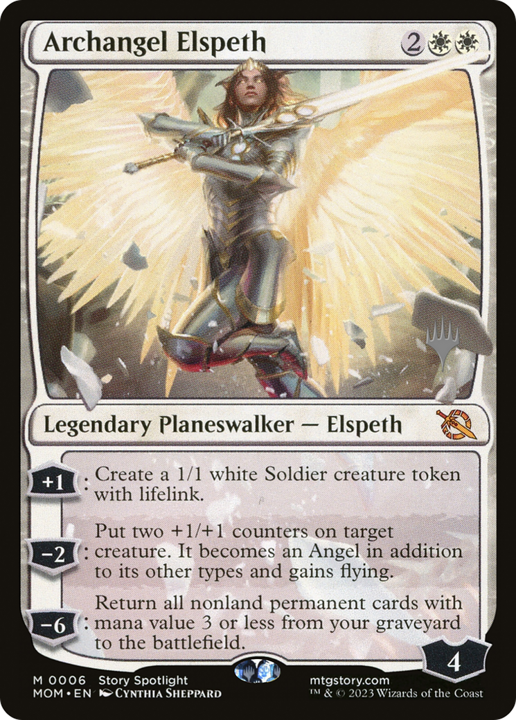 Archangel Elspeth (PPMOM-006) - March of the Machine Promos Foil