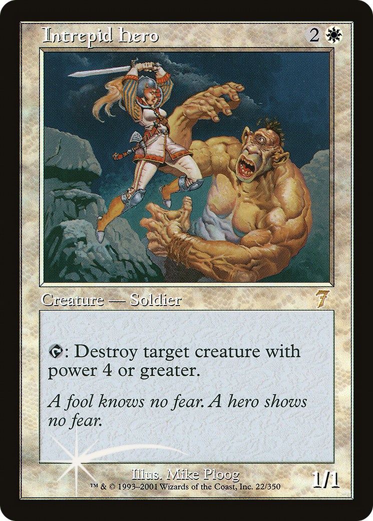 Intrepid Hero (7ED-022) - 7th Edition Foil