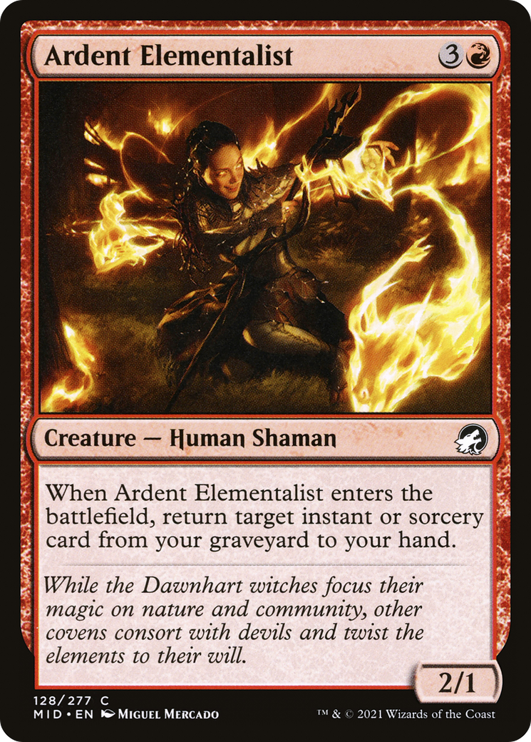 Ardent Elementalist (MID-128) - Innistrad: Midnight Hunt Foil