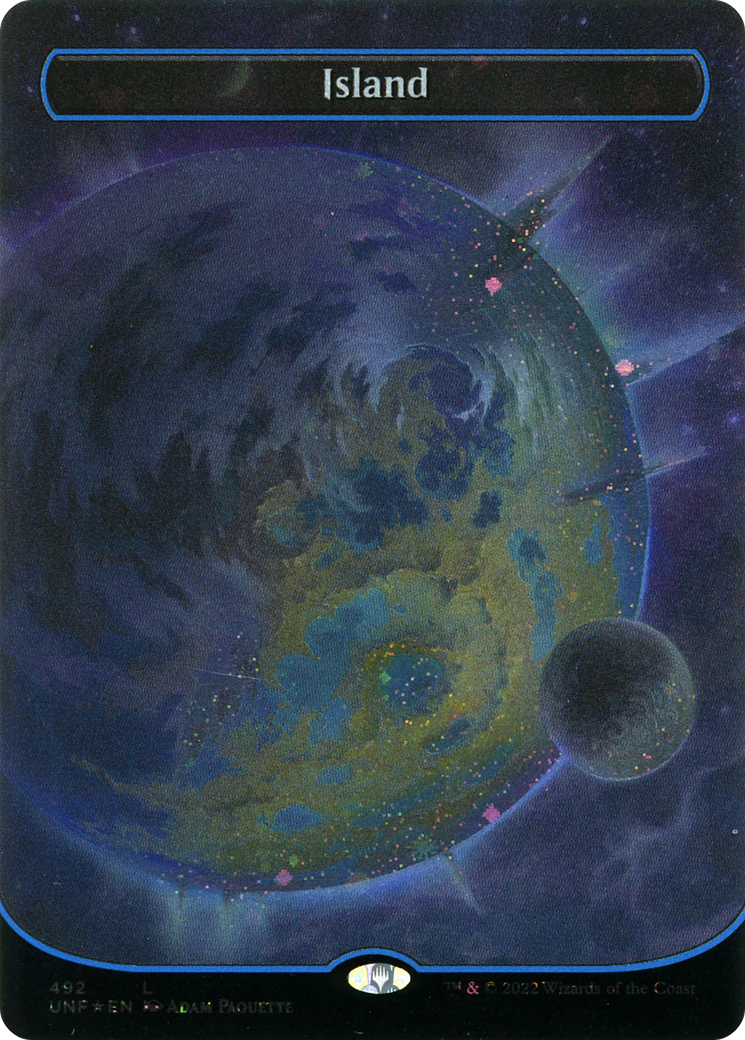 Island (492) (Borderless) (Galaxy Foil) (UNF-492) - Unfinity (Borderless) Foil
