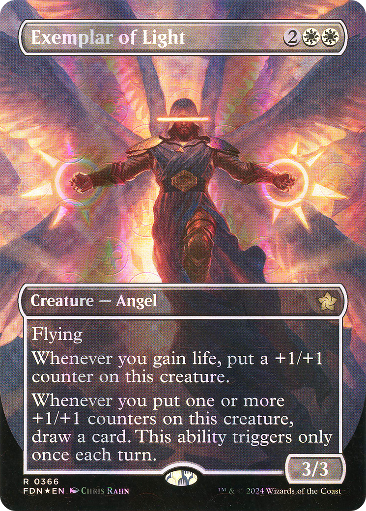 Exemplar of Light (Borderless) (Mana Foil) (FDN-366) - Foundations (Borderless) Foil