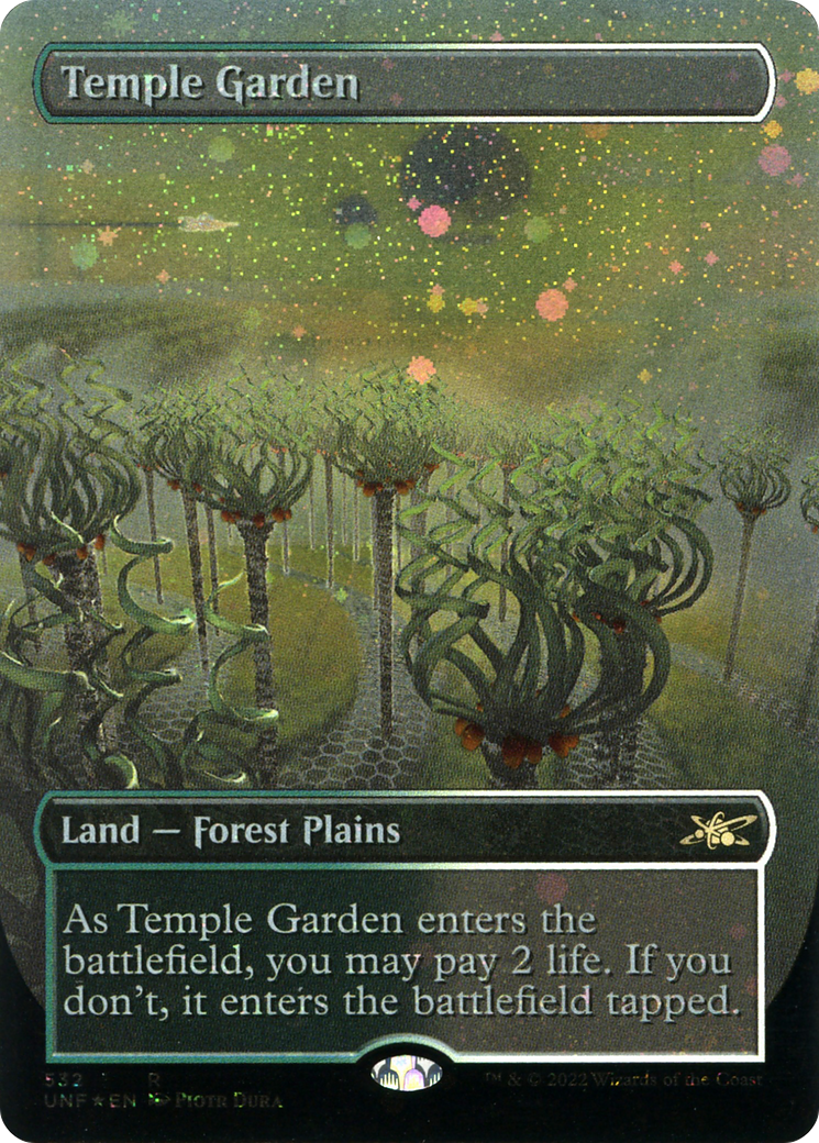Temple Garden (Borderless) (Galaxy Foil) (UNF-532) - Unfinity (Borderless) Foil